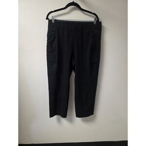 Eddie Bauer Women's Cargo Capri Pants Size 14 Black Stretch‎ Athletic Outdoor